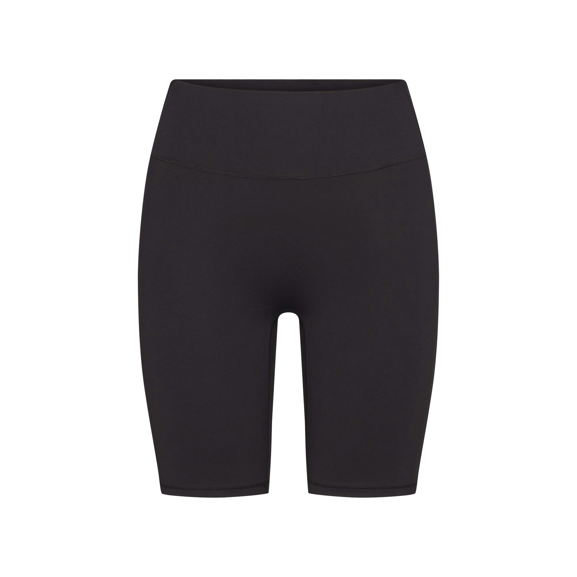 NikeSKIMS MATTE 7" BIKER SHORT | OBSIDIAN FLAT ON A WHITE BACKGROUND | FLT