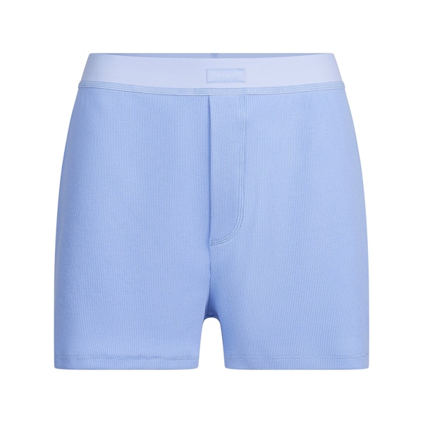 COTTON RIB LOOSE BOXER | BLUE VIOLET FLAT ON A WHITE BACKGROUND | FLT