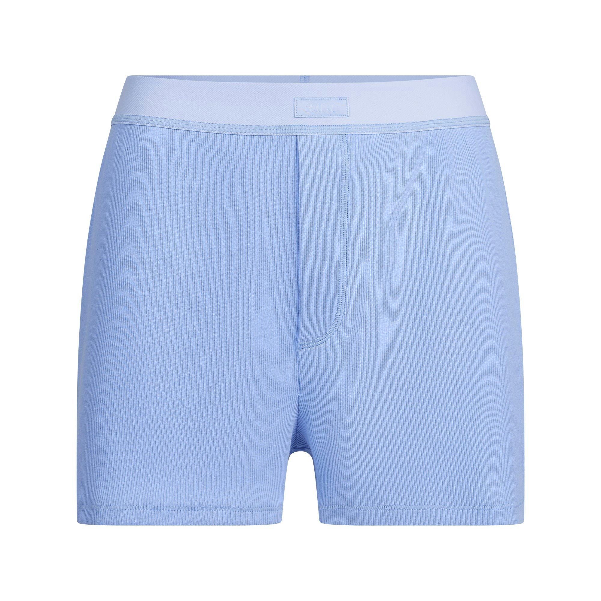 COTTON RIB LOOSE BOXER | BLUE VIOLET FLAT ON A WHITE BACKGROUND | FLT