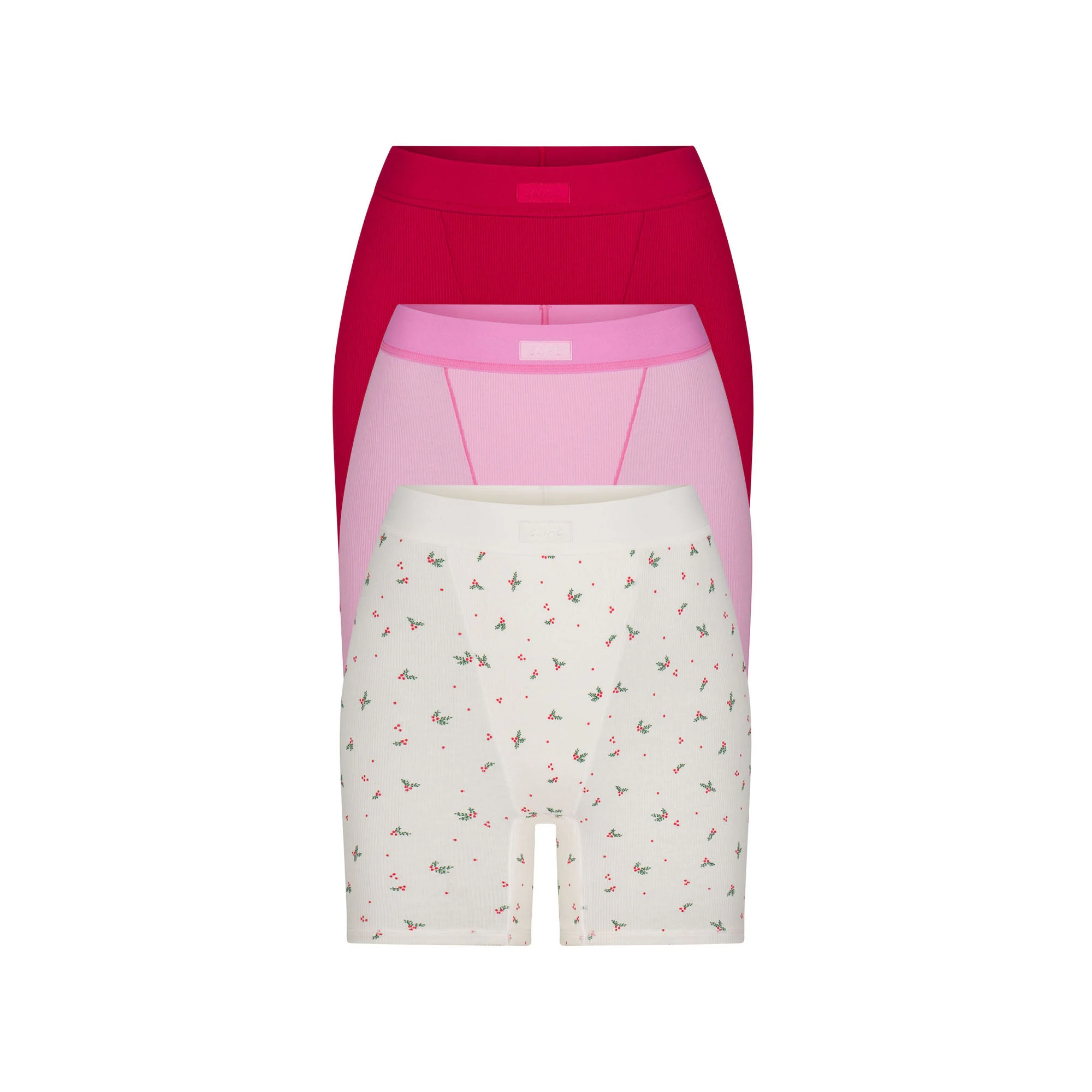 COTTON RIB BOXER 3-PACK | MARBLE HOLLY MULTI ON A MODEL FRONT VIEW | FOCUS: 0.0, 1.0, 0.9