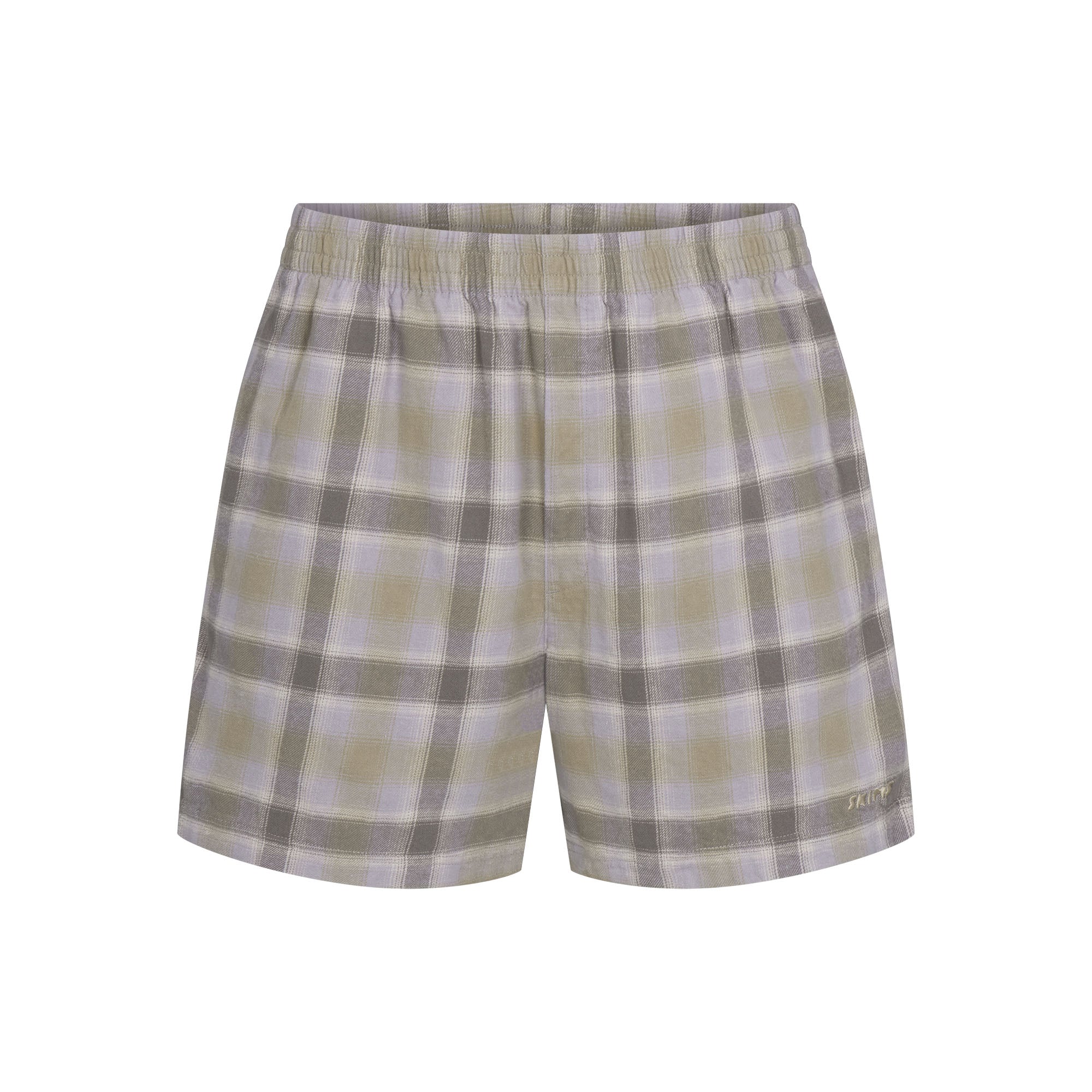 Men's flannel boxer sleep shorts top