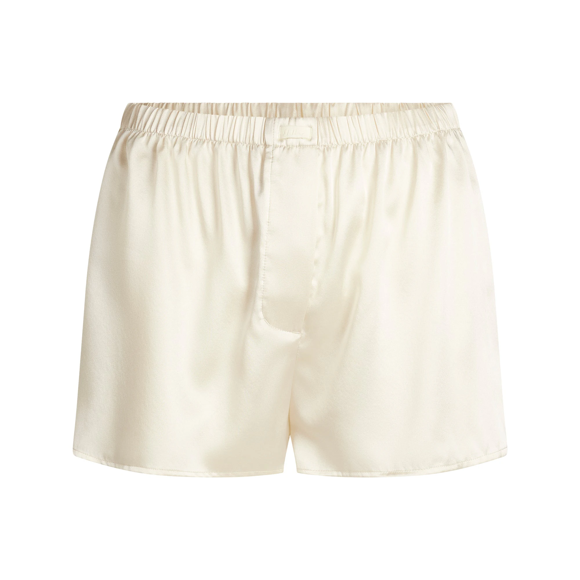 SILK BOXER | ECRU FLAT ON A WHITE BACKGROUND | FLT
