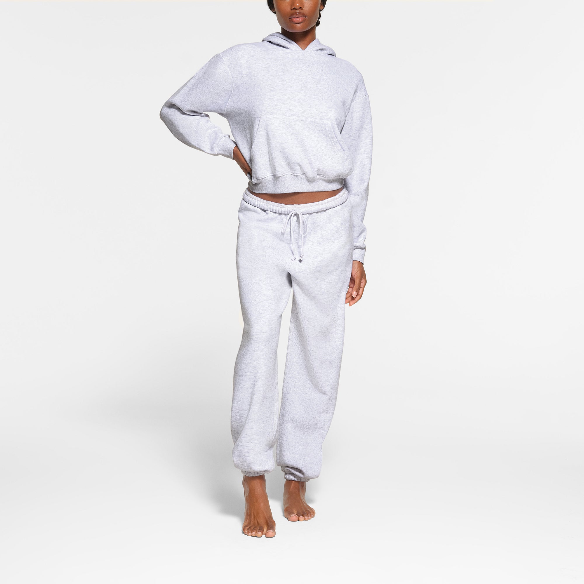 COTTON FLEECE JOGGER LIGHT HEATHER GREY XXS