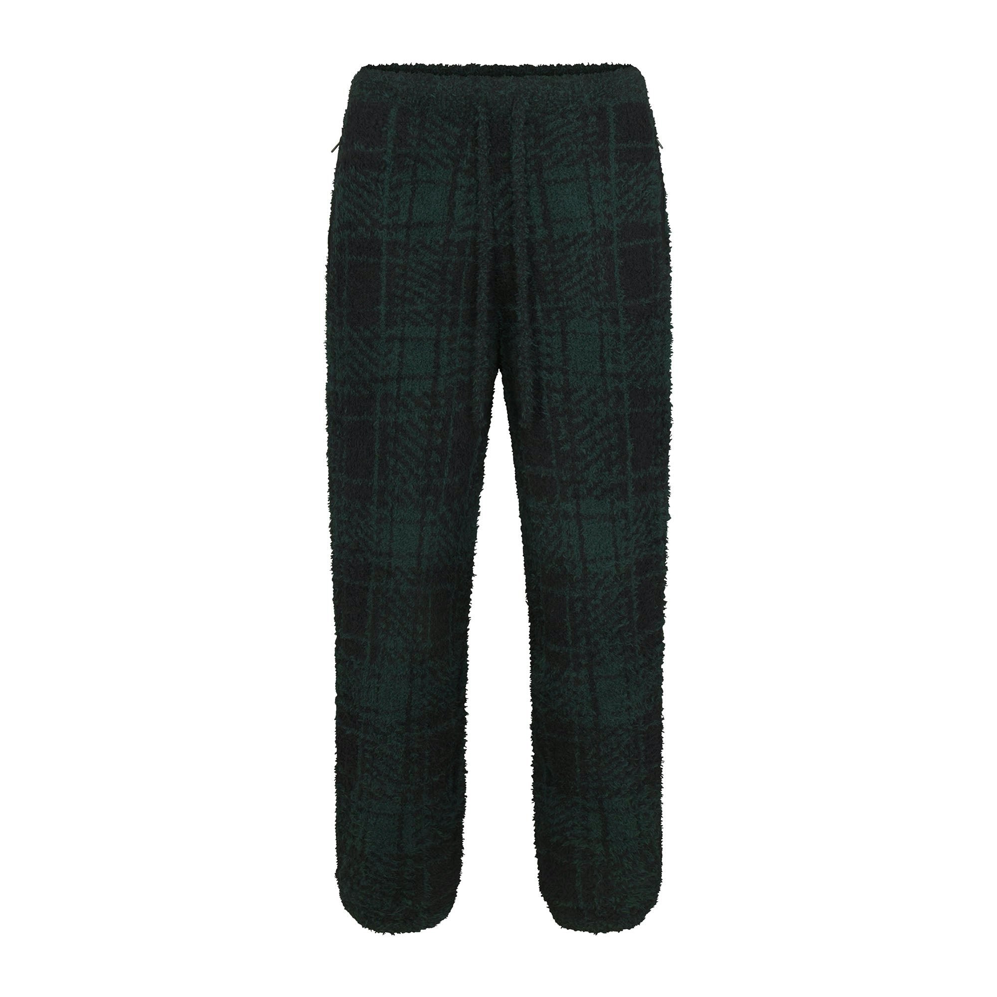 COZY KNIT UNISEX JOGGER | CYPRESS PLAID FLAT ON A WHITE BACKGROUND | FLT