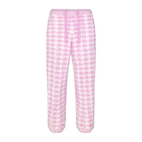 COZY KNIT UNISEX JOGGER | PETAL HOUNDSTOOTH (PANTS, BOTTOMS) LAYS FLAT ON A WHITE BACKGROUND | FLT