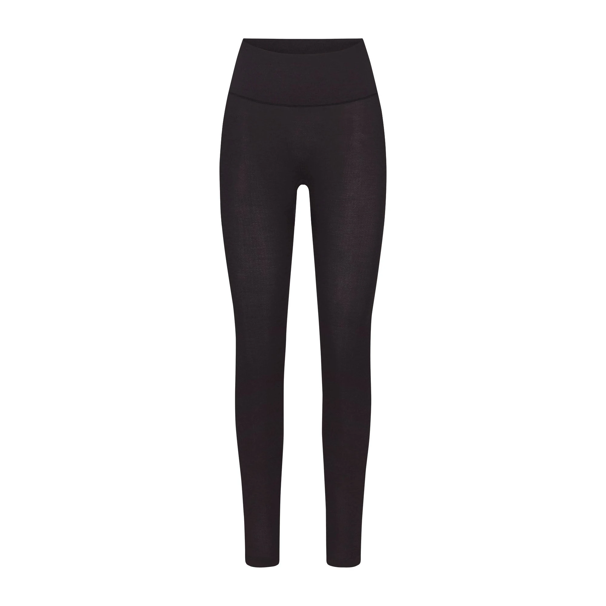 WOOL RIB HIGH-WAISTED LEGGING | OBSIDIAN FLAT ON A WHITE BACKGROUND | FLT