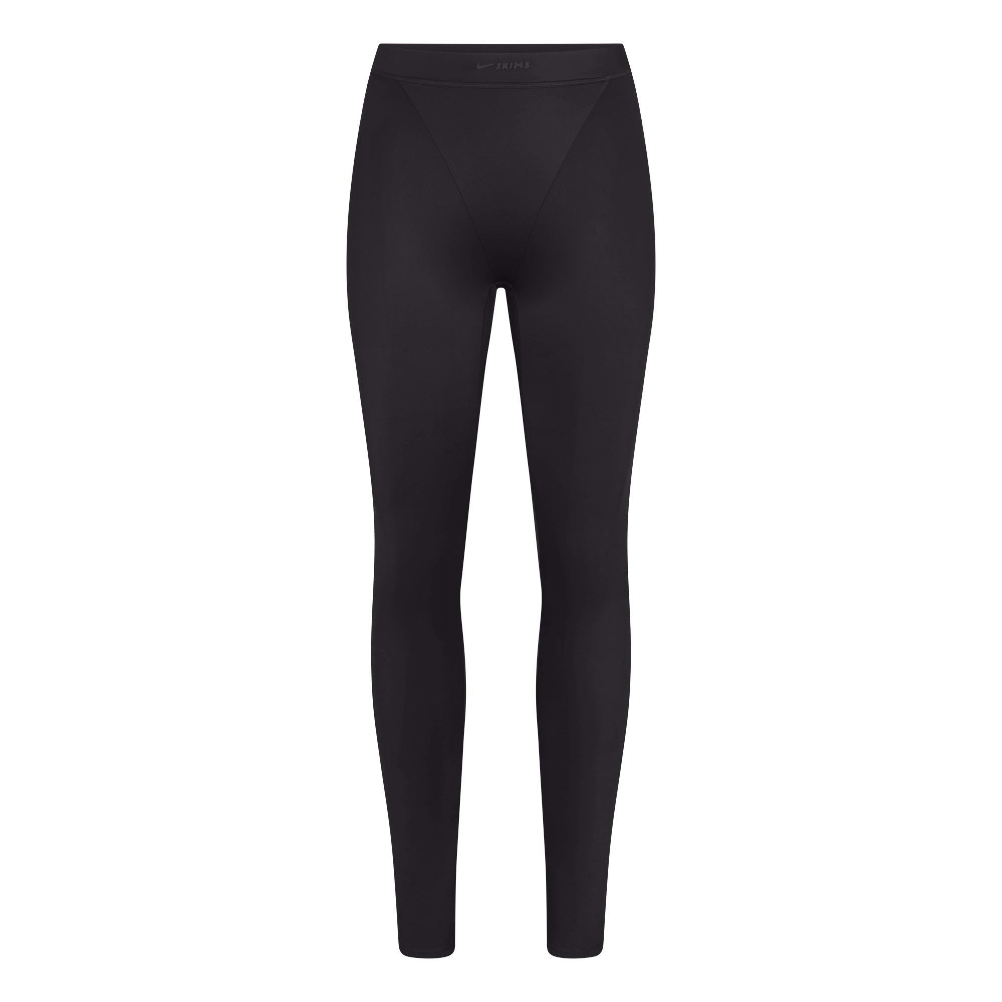 NikeSKIMS SHINE V-LINE 26" LEGGING | OBSIDIAN FLAT ON A WHITE BACKGROUND | FLT