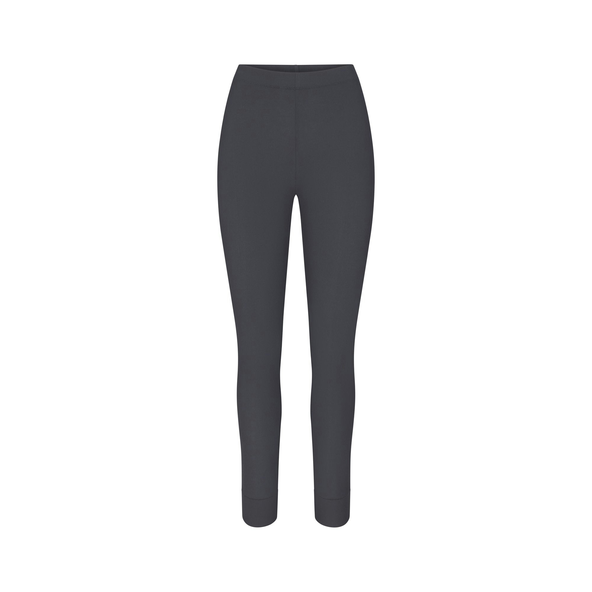 SOFT LOUNGE LEGGING | GRAPHITE (LEGGINGS, BOTTOMS) LAYS FLAT ON A WHITE BACKGROUND | FLT
