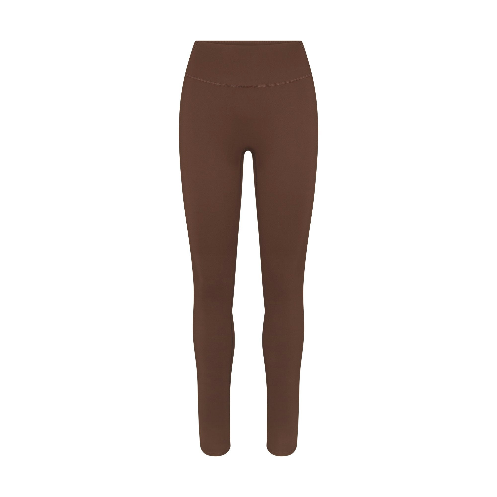 NikeSKIMS MATTE 29" LEGGING | DARK SEPIA FLAT ON A WHITE BACKGROUND | FLT