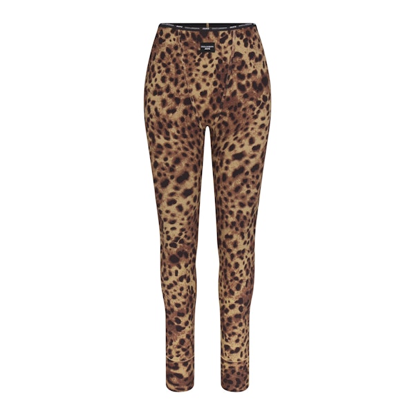 DOLCE&GABBANA X SKIMS COTTON RIB LEGGING | LEOPARD (LEGGINGS) FLAT ON A WHITE BACKGROUND | FLT