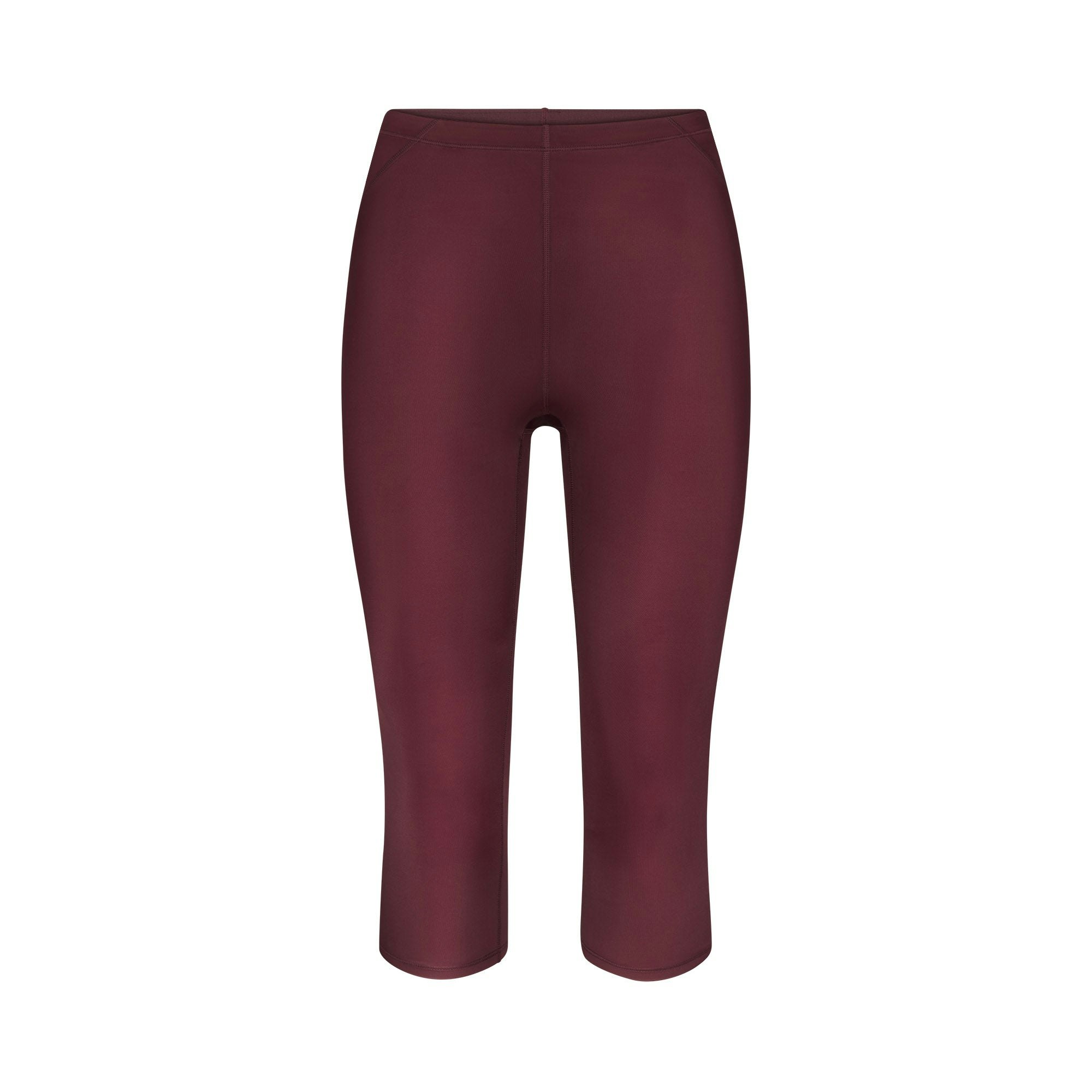 NikeSKIMS SHINE DRAWCORD CROP 17" LEGGING | CURRANT FLAT ON A WHITE BACKGROUND | FLT