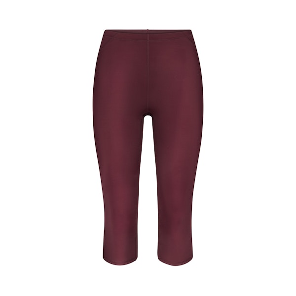 NikeSKIMS SHINE DRAWCORD CROP 17" LEGGING | CURRANT FLAT ON A WHITE BACKGROUND | FLT