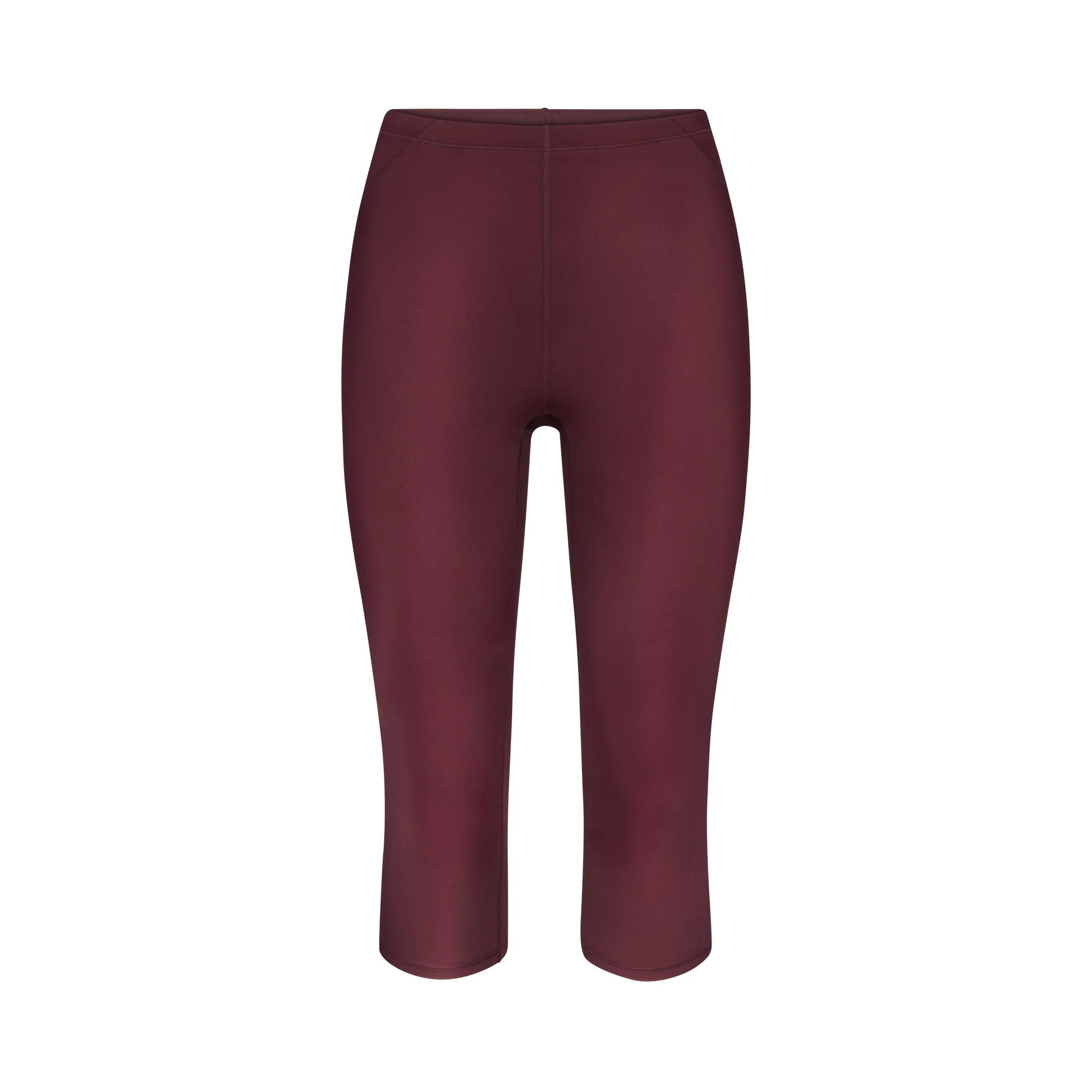 NikeSKIMS SHINE DRAWCORD CROP 17" LEGGING | CURRANT FLAT ON A WHITE BACKGROUND | FLT