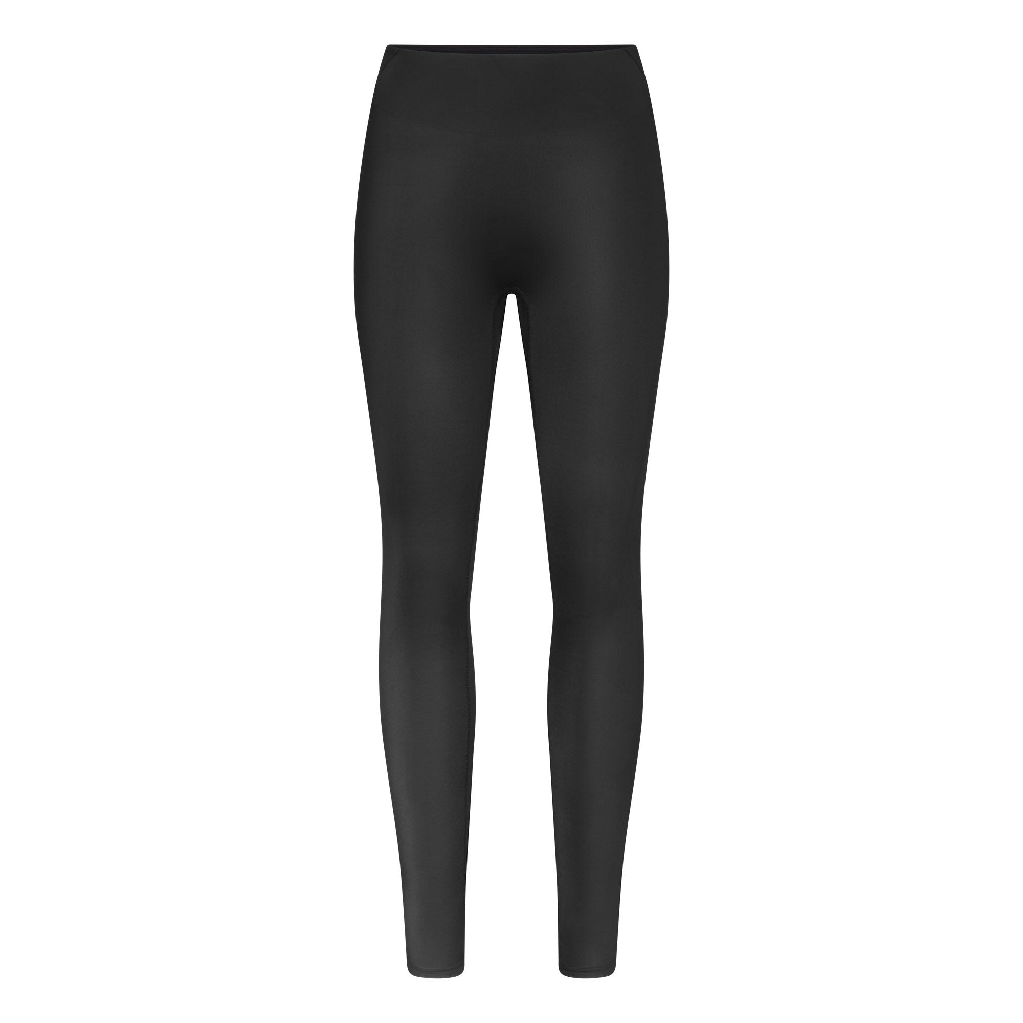 NikeSKIMS SHINE BONDED WAIST 26" LEGGING | OBSIDIAN FLAT ON A WHITE BACKGROUND | FLT