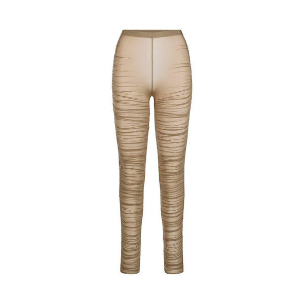 MILKY SHEER HIGH-WAISTED LEGGING | TRUFFLE FLAT ON A WHITE BACKGROUND | FLT