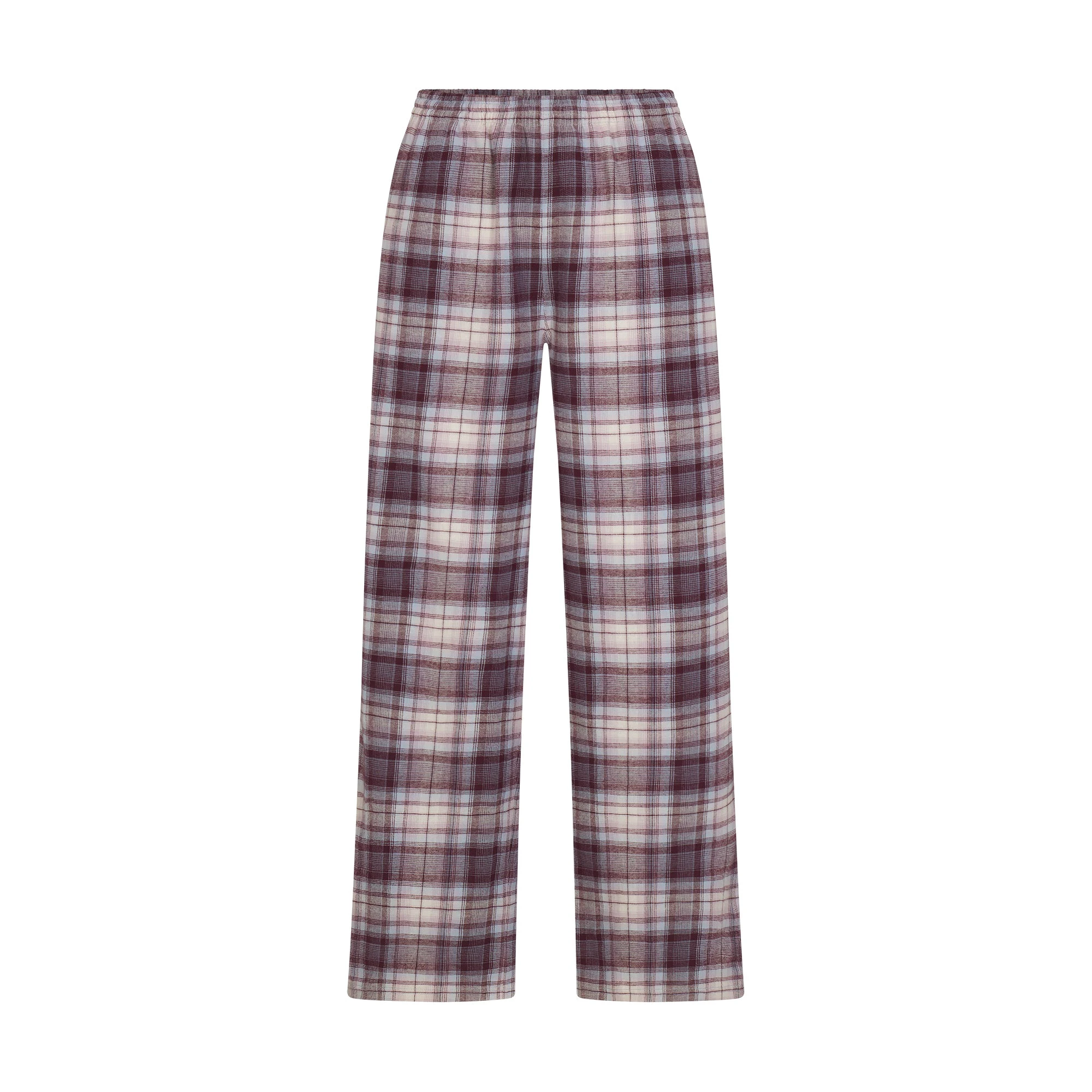 FLANNEL SLEEP OVERSIZED PANT | IRIS MICA PLAID & LAYS FLAT ON A WHITE BACKGROUND | FLT