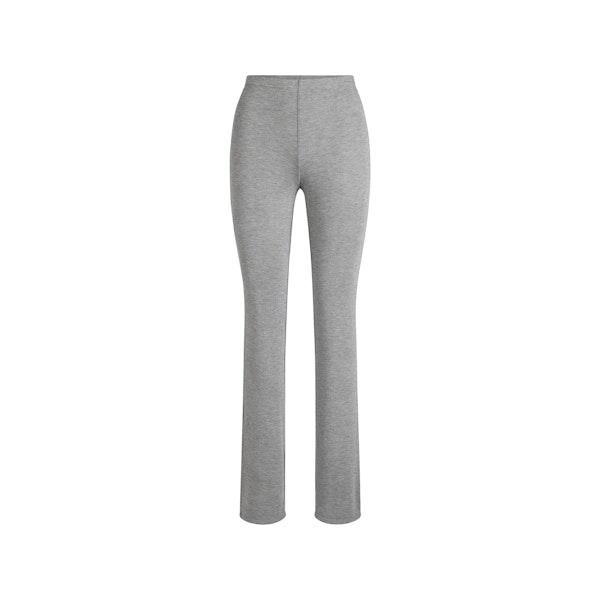 LIGHTWEIGHT MODAL STACKED PANT | DARK HEATHER GREY FLAT ON A WHITE BACKGROUND | FLT