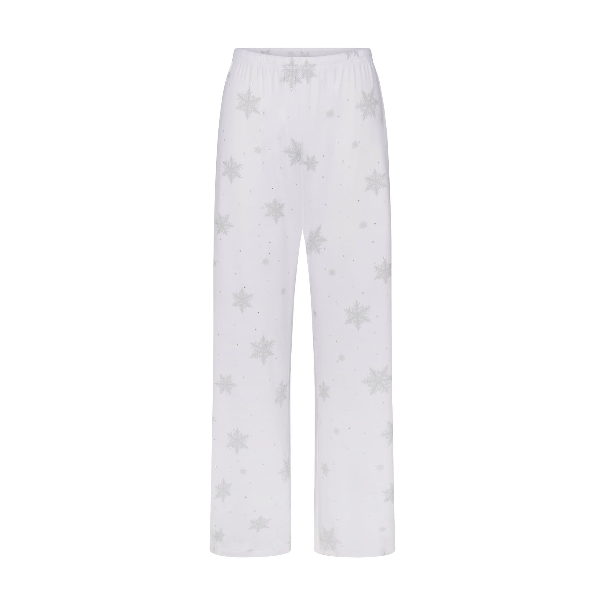 LOGO PLUSH POINTELLE RHINESTONE STRAIGHT LEG PANT | SNOW