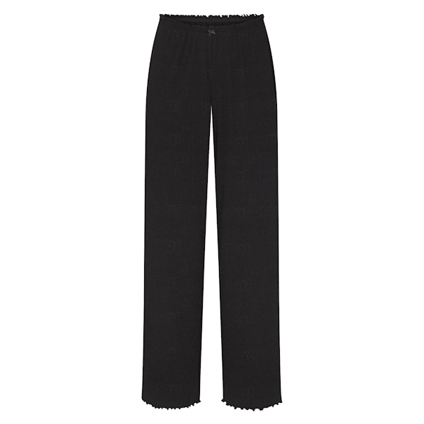 LOGO POINTELLE STRAIGHT LEG PANT | SOOT FLAT ON A WHITE BACKGROUND | FLT