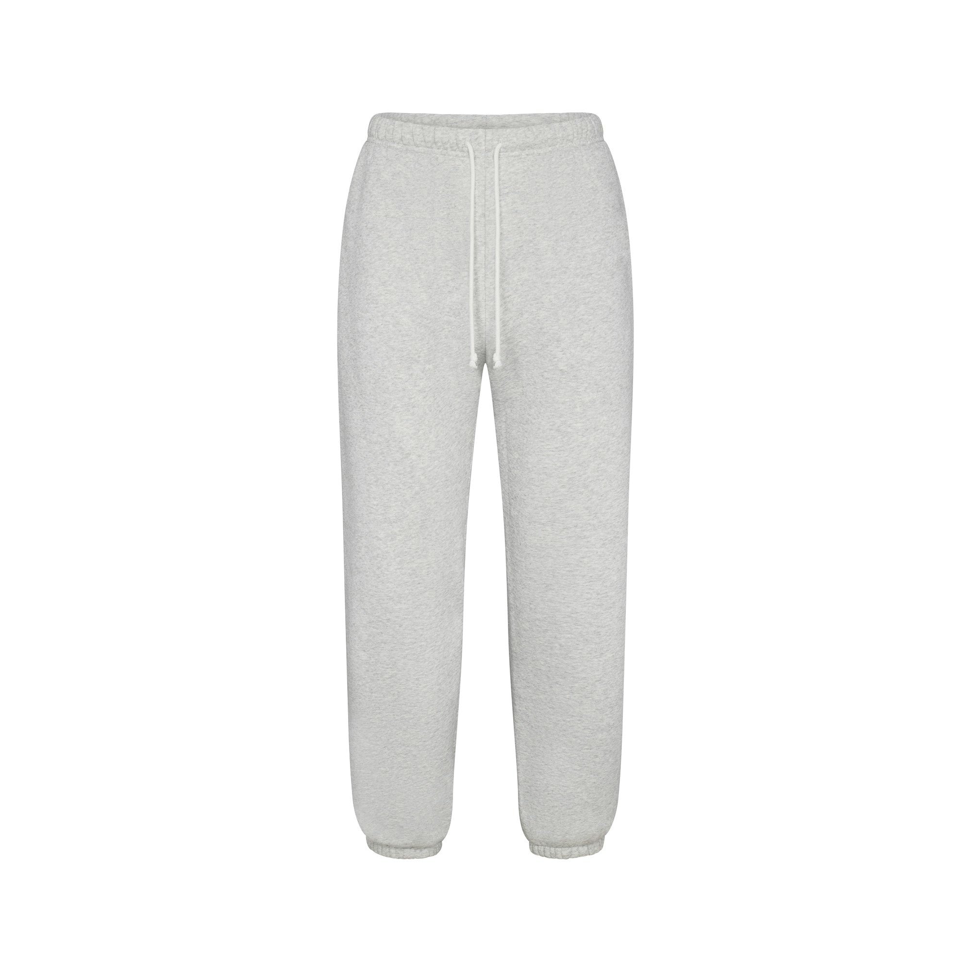 FLEECE LOUNGE MENS TAPERED JOGGER | LIGHT HEATHER GREY (MENS JOGGERS, MENS BOTTOMS) LAYS FLAT ON A WHITE BACKGROUND | FLT
