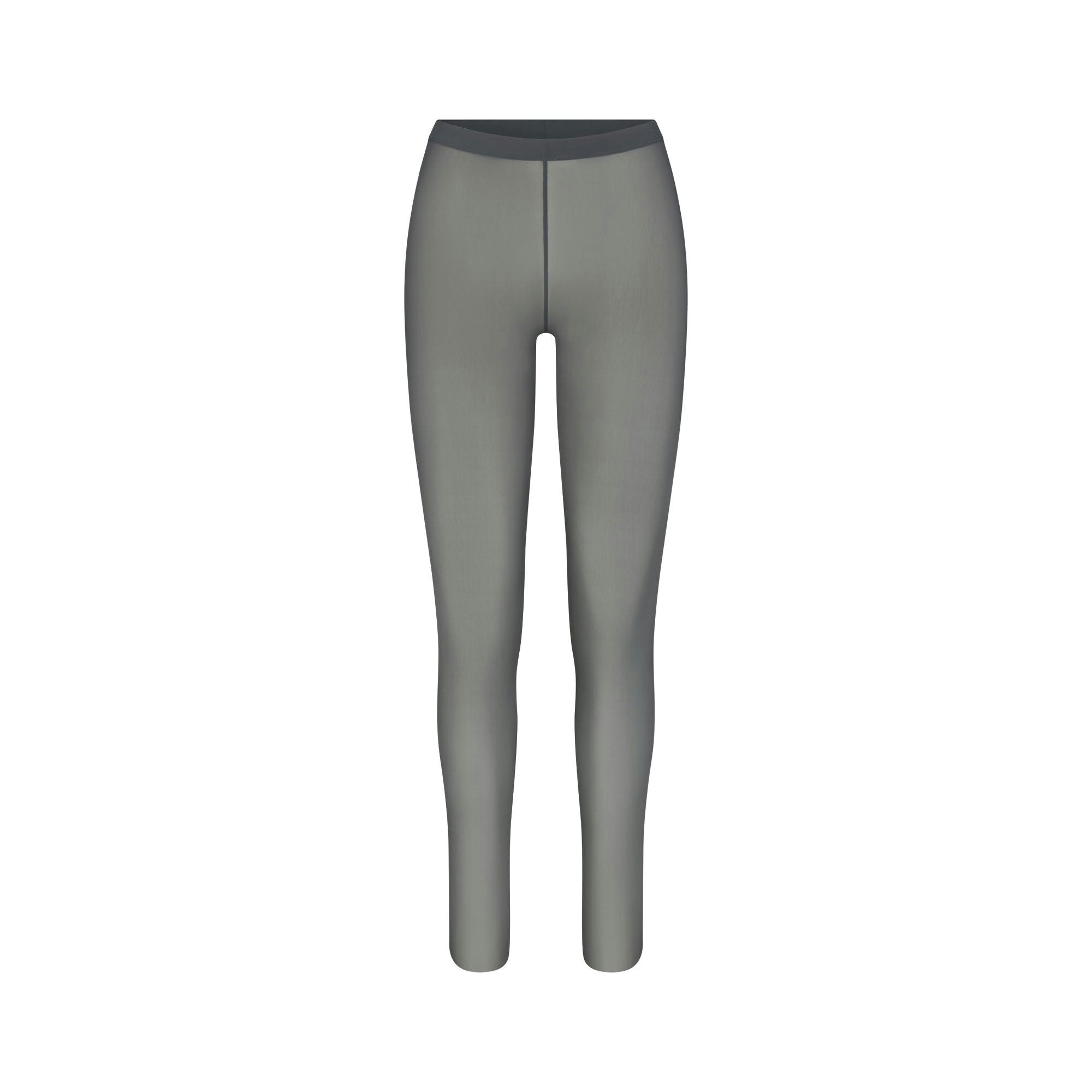 MILKY SHEER MILKY SHEER LEGGING | GUNMETAL (LEGGINGS, BOTTOMS) FLAT ON A WHITE BACKGROUND | FLT