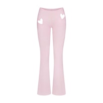 COTTON JERSEY HEART FLARE LEGGING