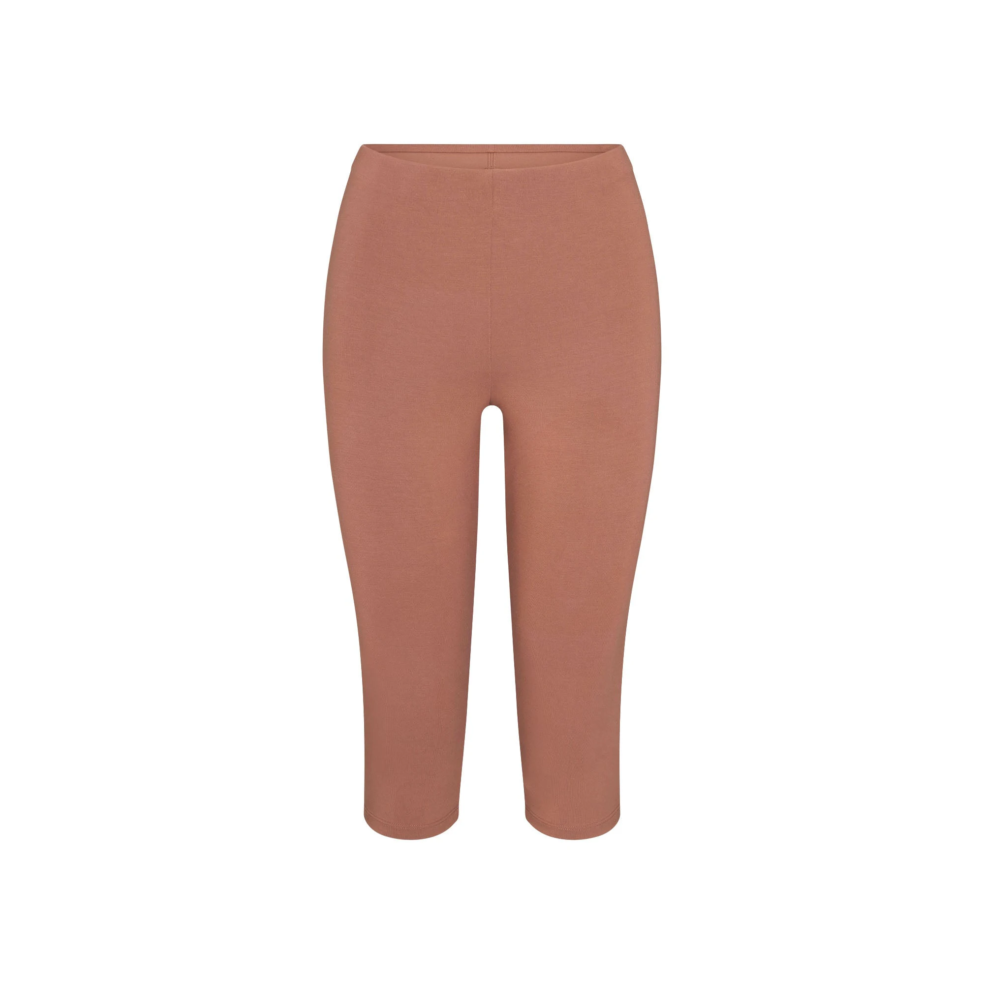 SMOOTH LAYERS HIGH-WAISTED CAPRI | NUTMEG FLAT ON A WHITE BACKGROUND | FLT