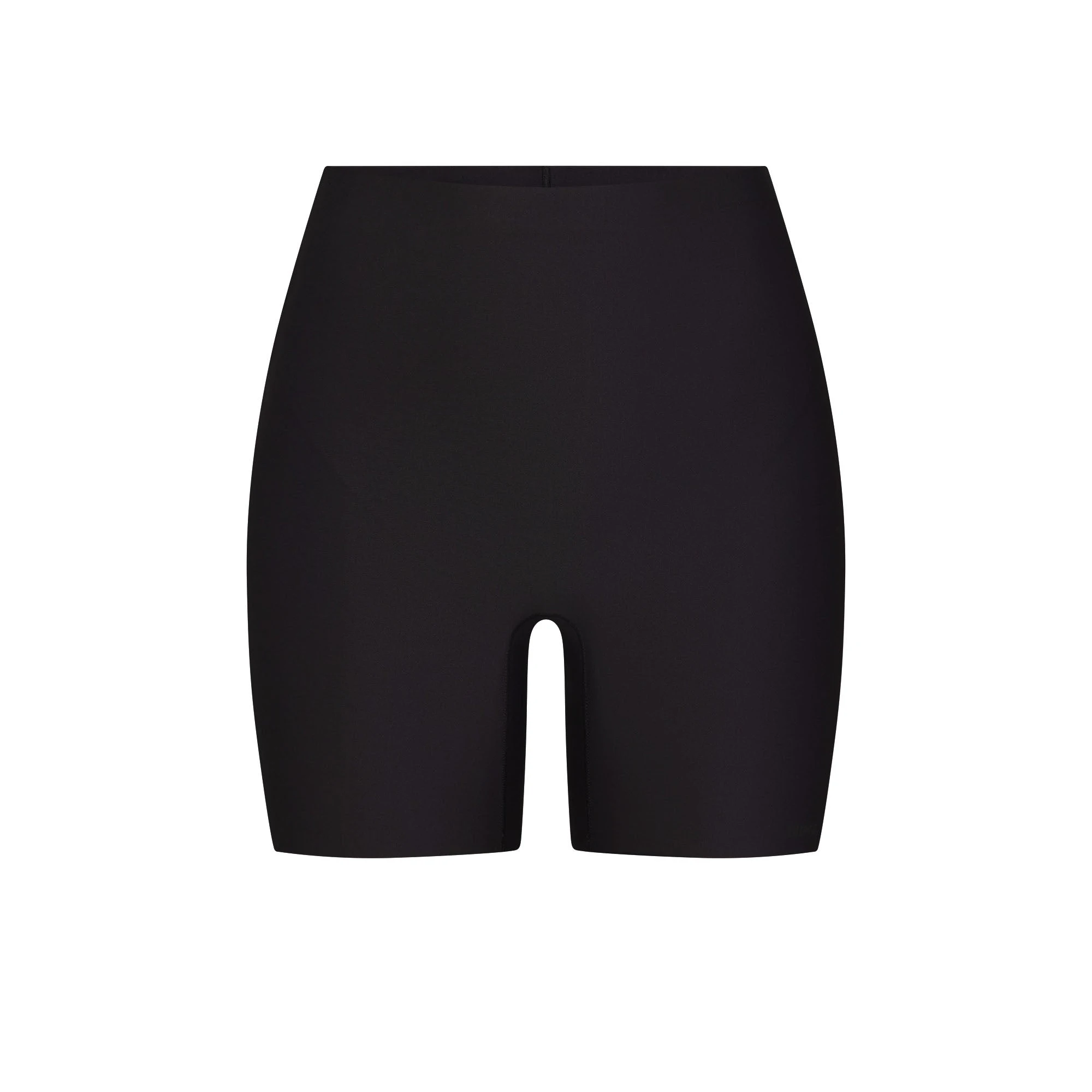 SKIMS BODY CORE SCULPT SHORTIE | ONYX FLAT ON A WHITE BACKGROUND | FLT