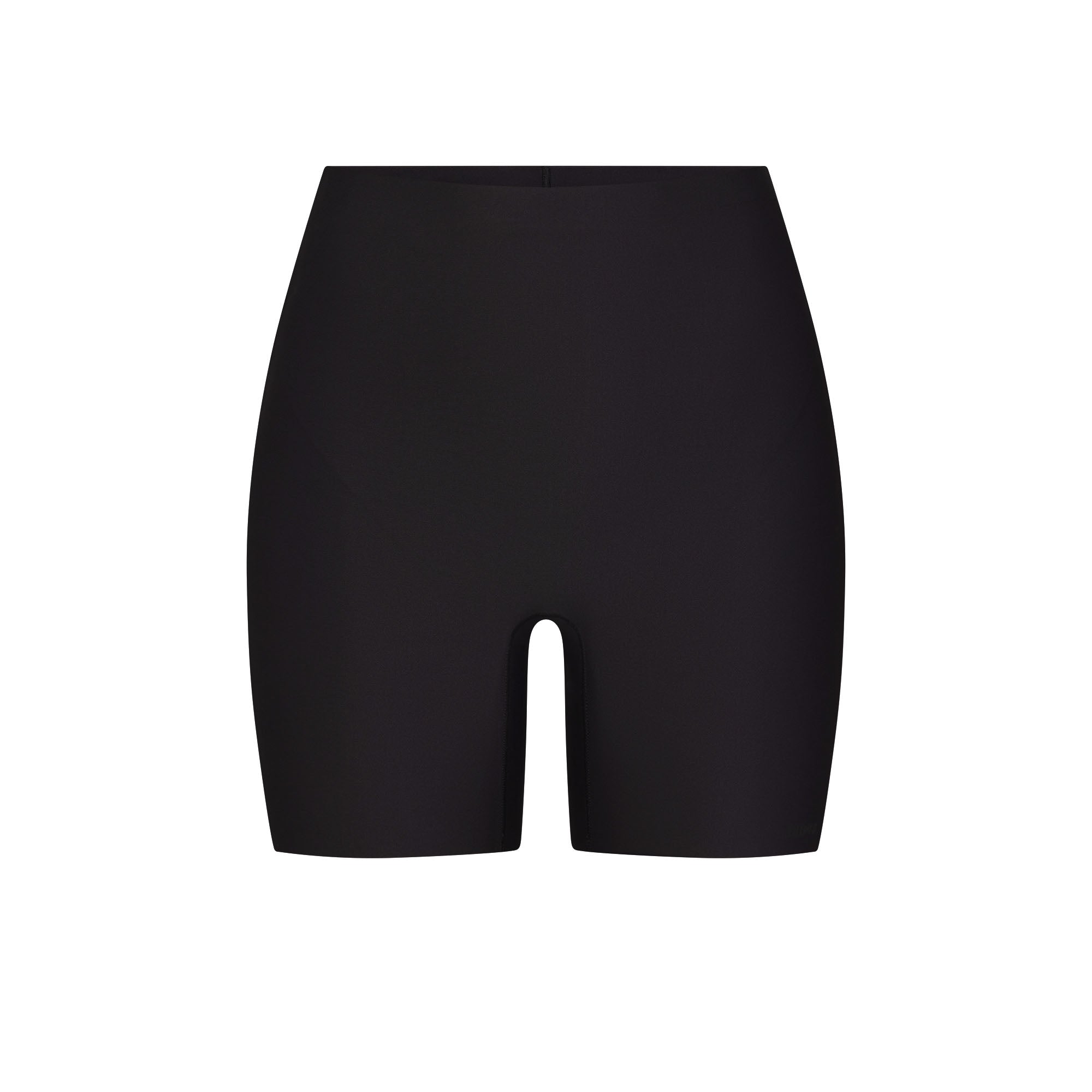 SKIMS BODY CORE SCULPT SHORTIE | ONYX FLAT ON A WHITE BACKGROUND | FLT