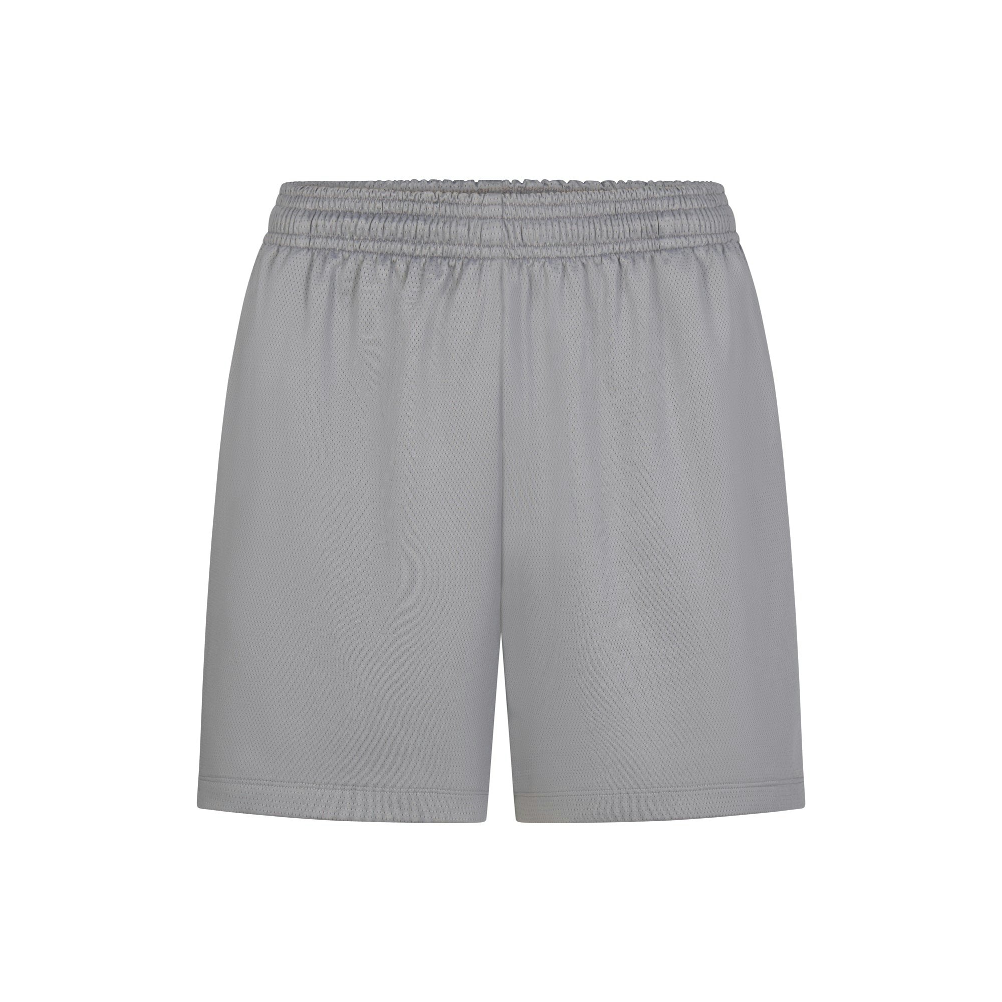 SKIMS TRACK MESH OVERSIZED SHORT | PACIFIC (SHORTS, BOTTOMS) LAYS FLAT ON A WHITE BACKGROUND | FLT