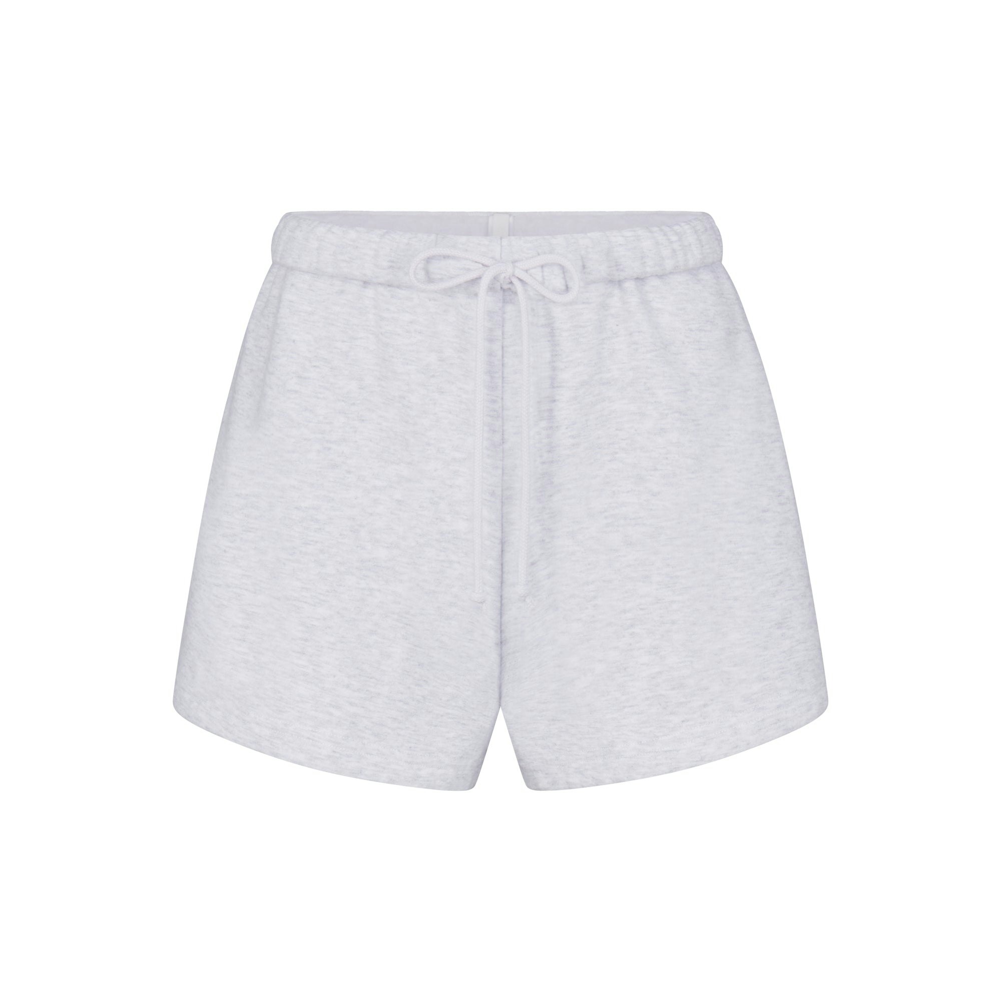 COTTON FLEECE CLASSIC SHORT | LIGHT HEATHER GREY (SHORTS, BOTTOMS) LAYS FLAT ON A WHITE BACKGROUND | FLT