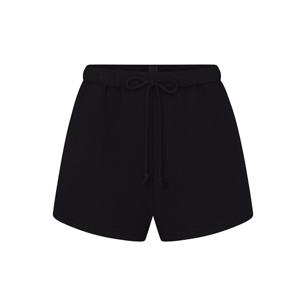 COTTON FLEECE CLASSIC SHORT | ONYX (SHORTS, BOTTOMS) LAYS FLAT ON A WHITE BACKGROUND | FLT