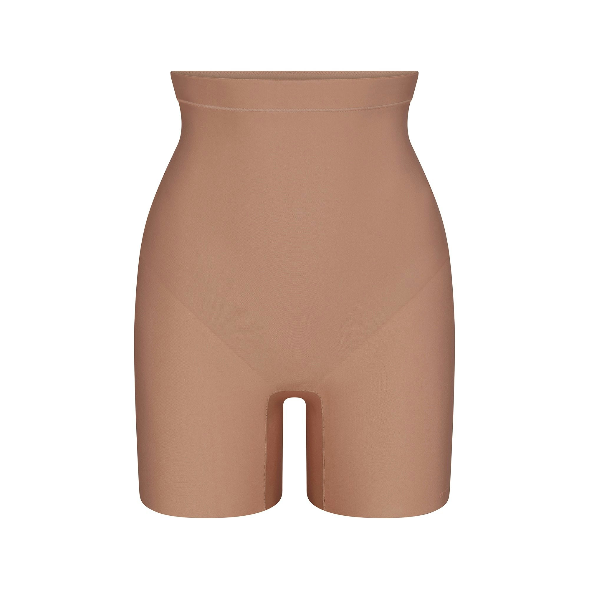 SKIMS BODY CORE SCULPT MID RISE SHORT | SIENNA FLAT ON A WHITE BACKGROUND | FLT | FLT