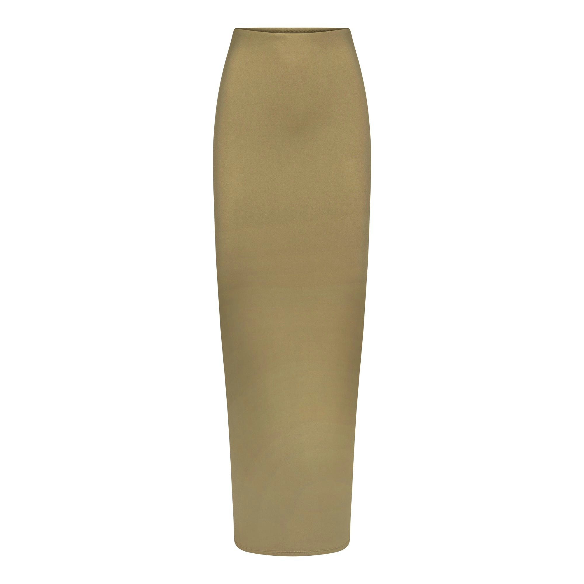 FITS EVERYBODY LONG SKIRT LAYS FLAT ON A WHITE BACKGROUND