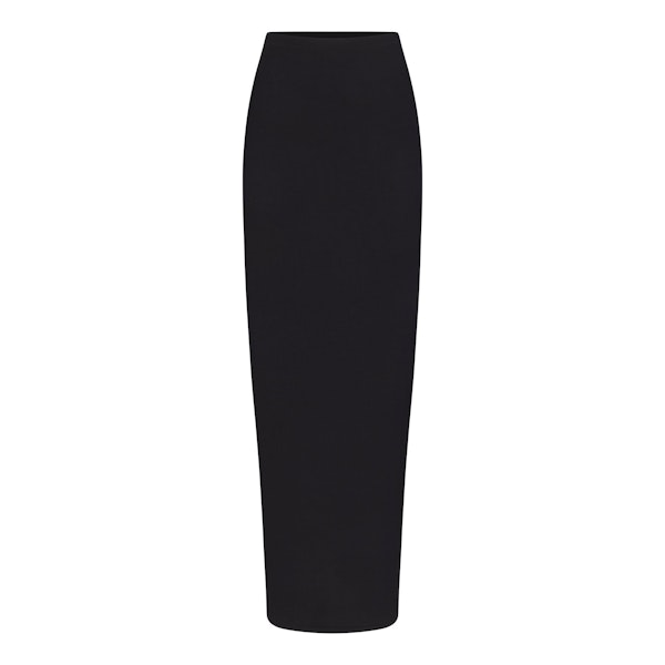 SOFT LOUNGE LONG SKIRT | ONYX (SKIRTS, BOTTOMS) LAYS FLAT ON A WHITE BACKGROUND | FLT
