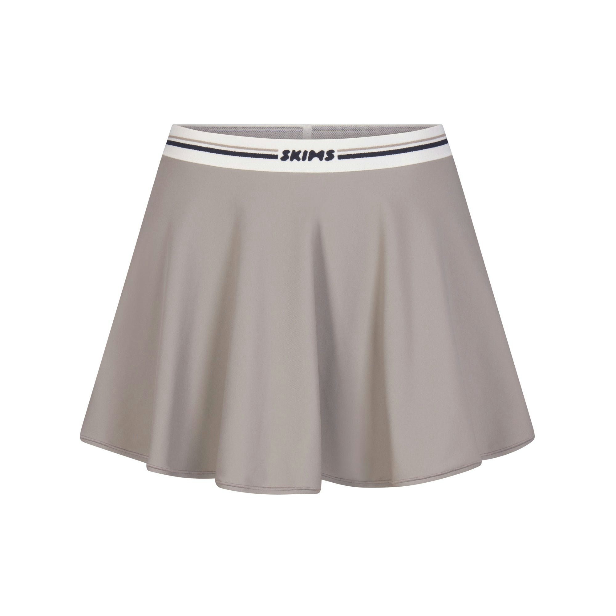 FITS EVERYBODY LOGO SKORT | SMOKE (SKIRTS, BOTTOMS) LAYS FLAT ON A WHITE BACKGROUND | FLT
