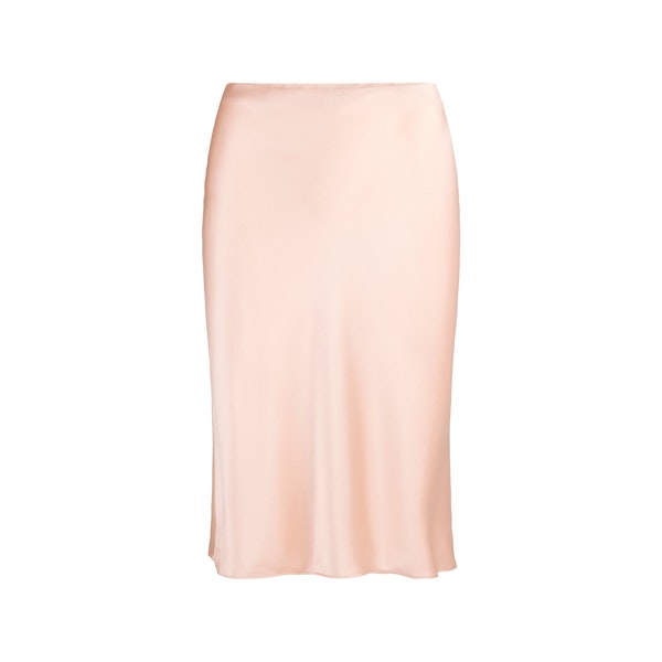 SILK MIDI SKIRT | VILLA FLAT ON A WHITE BACKGROUND | FLT
