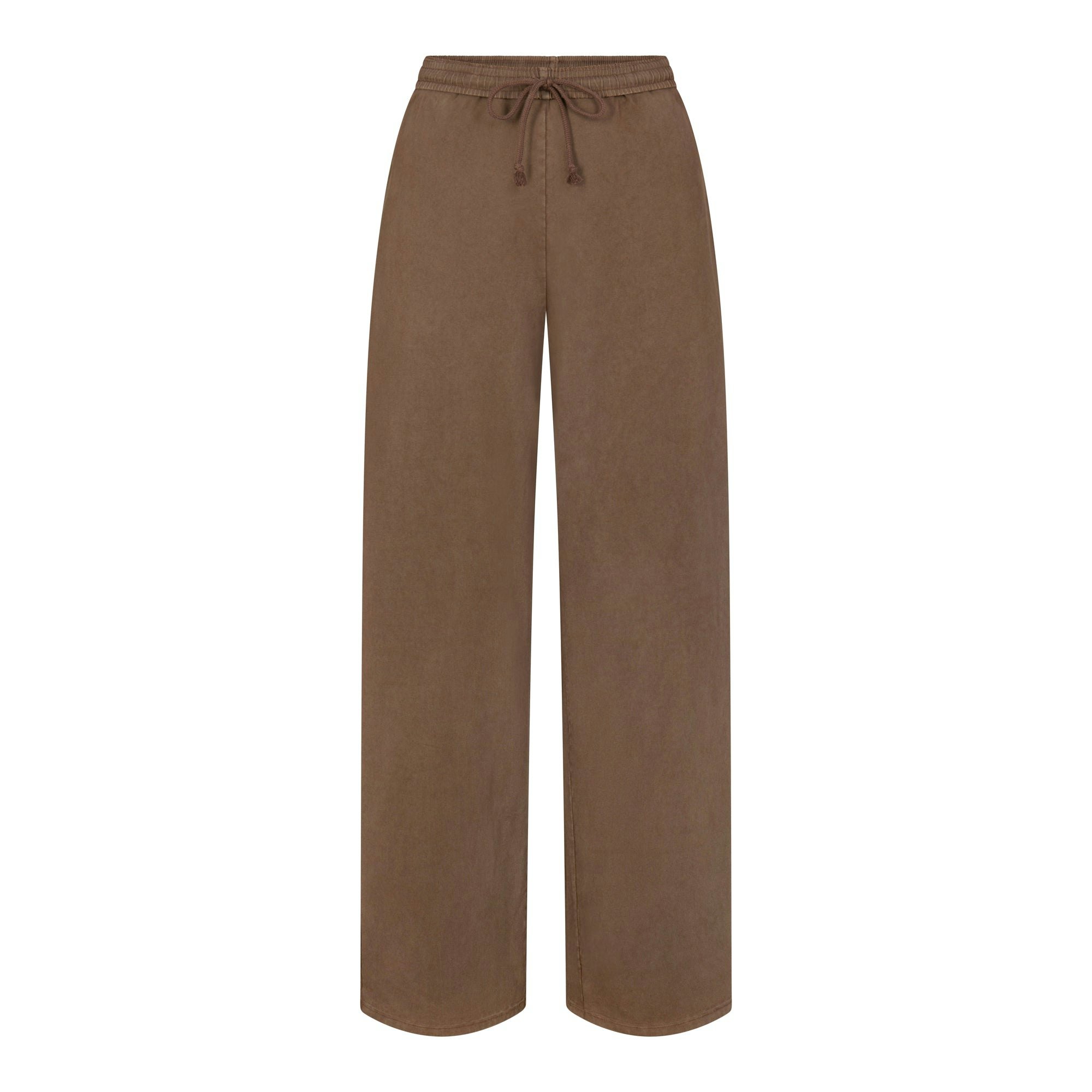 OUTDOOR JERSEY PANT LAYS FLAT ON A WHITE BACKGROUND