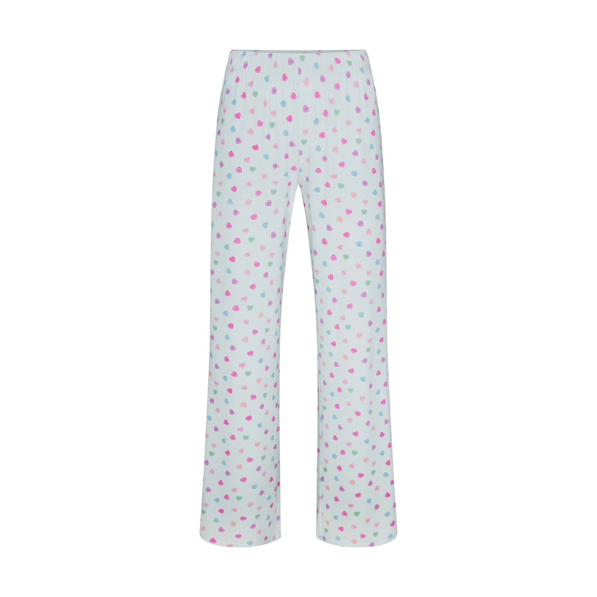 SOFT LOUNGE LOOSE PANT | CLOUD CANDY HEART PRINT FLAT ON A WHITE BACKGROUND | FLT