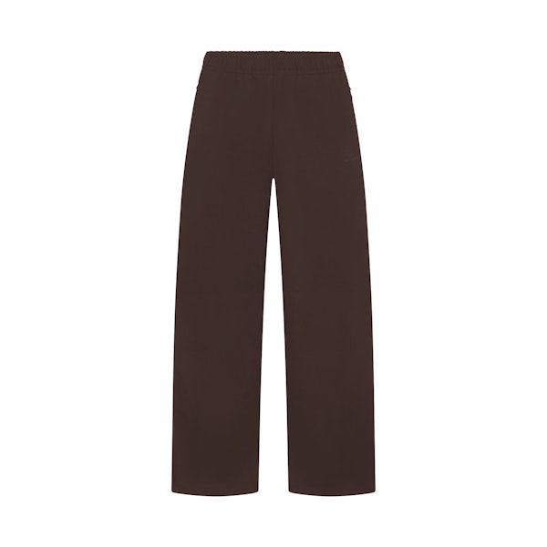 NikeSKIMS MATTE TRICOT SIDE SNAPS PANT | DARK ROAST FLAT ON A WHITE BACKGROUND | FLT