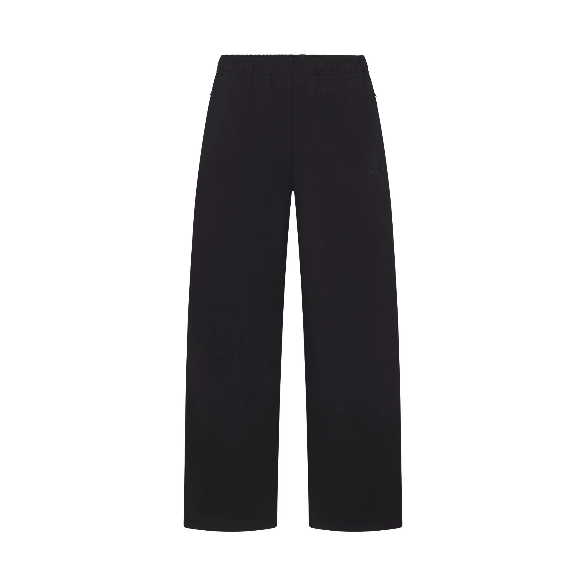 NikeSKIMS MATTE TRICOT SIDE SNAPS PANT | OBSIDIAN FLAT ON A WHITE BACKGROUND | FLT