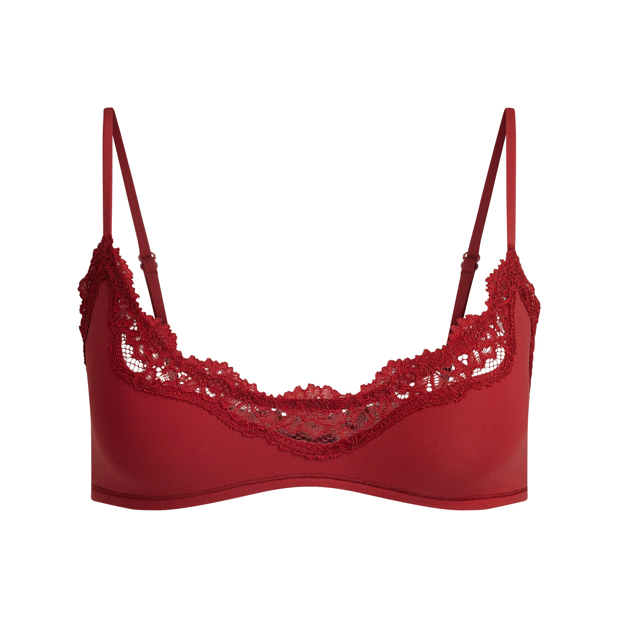 FITS EVERYBODY LACE SCOOP BRALETTE | BRICK FLAT ON A WHITE BACKGROUND | FLT