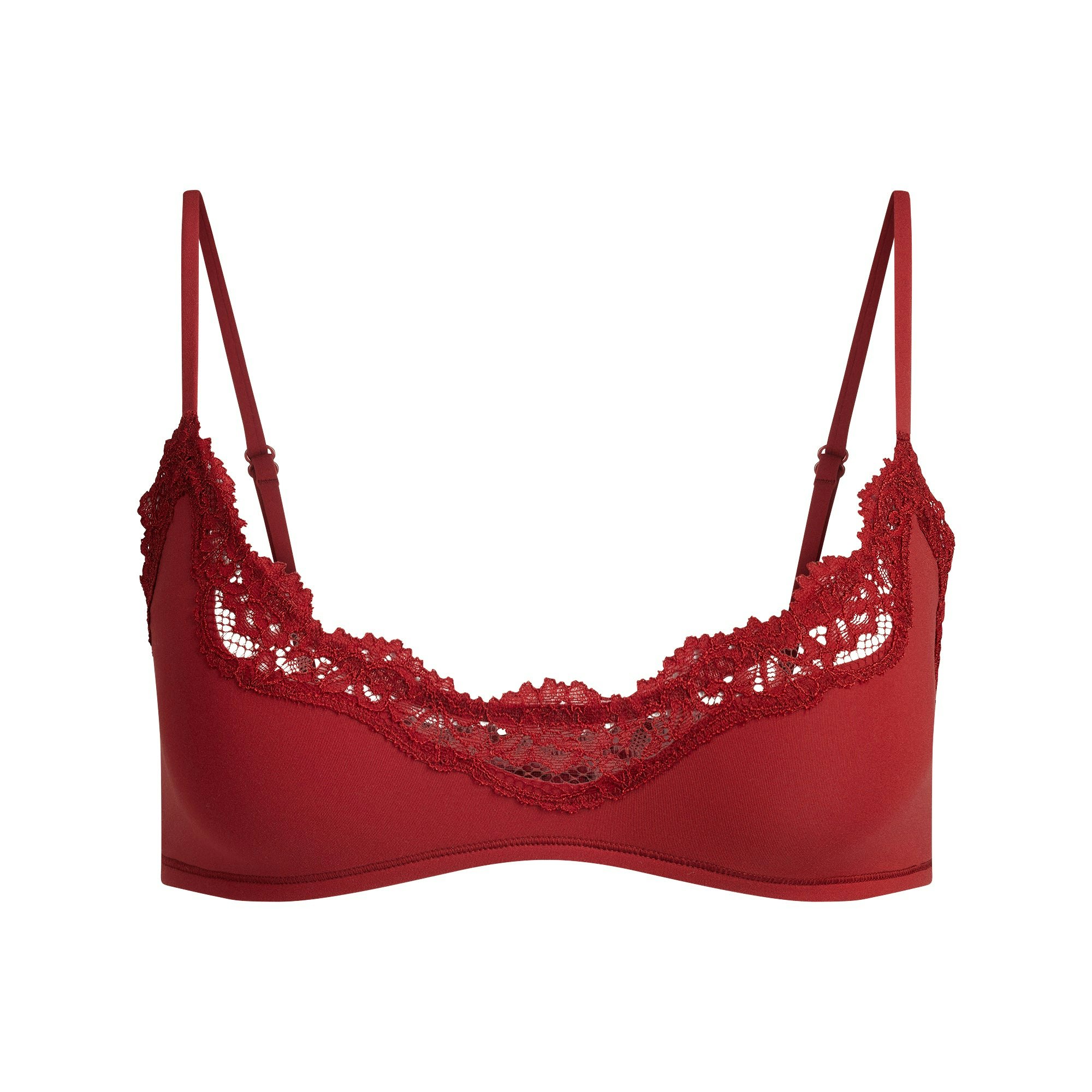 FITS EVERYBODY LACE SCOOP BRALETTE | BRICK FLAT ON A WHITE BACKGROUND | FLT