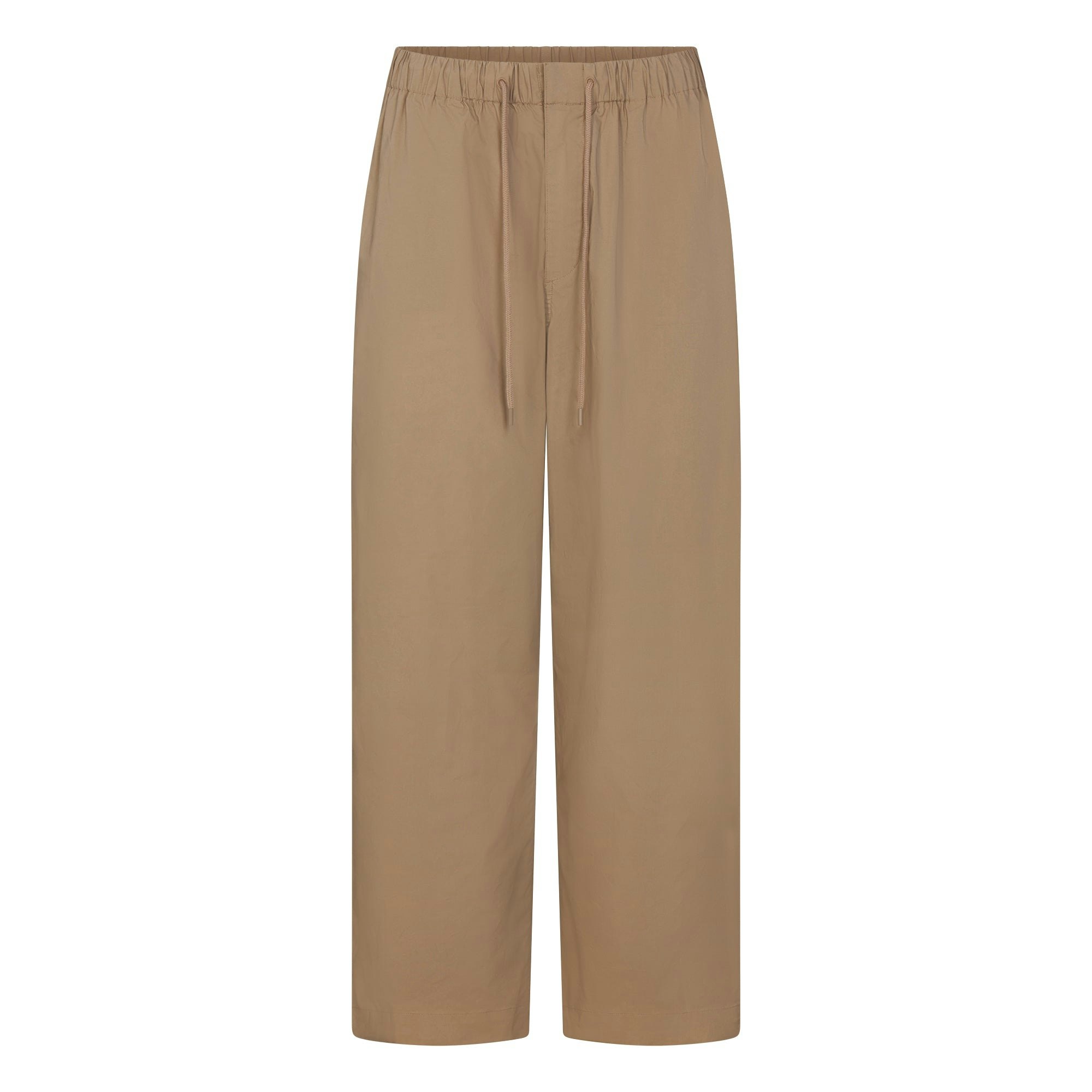 WOVEN COTTON OVERSIZED STRAIGHT LEG PANT | DESERT FLAT ON A WHITE BACKGROUND | FLT