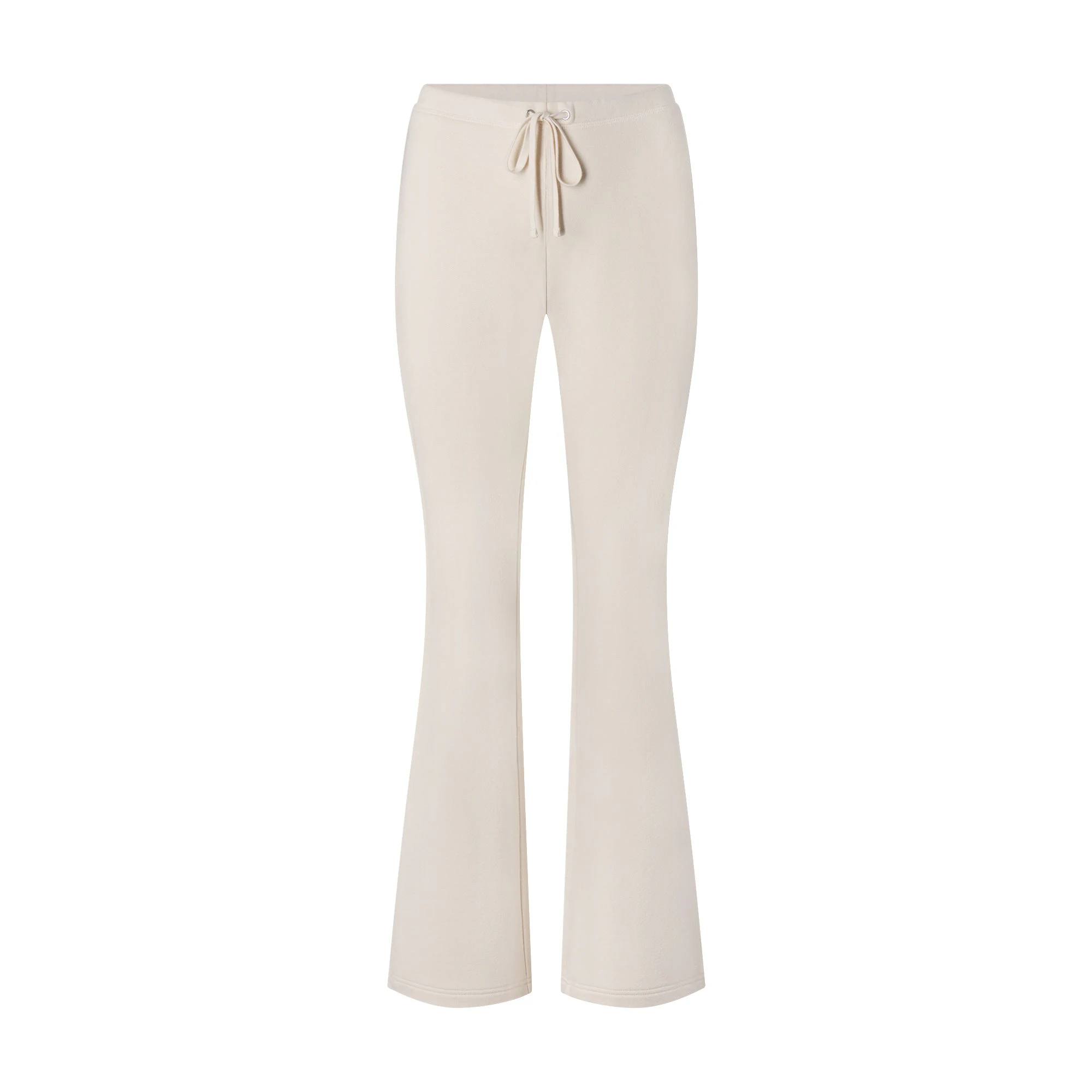 DRAPEY FRENCH TERRY STRAIGHT LEG PANT | BUFF FLAT ON A WHITE BACKGROUND | FLT