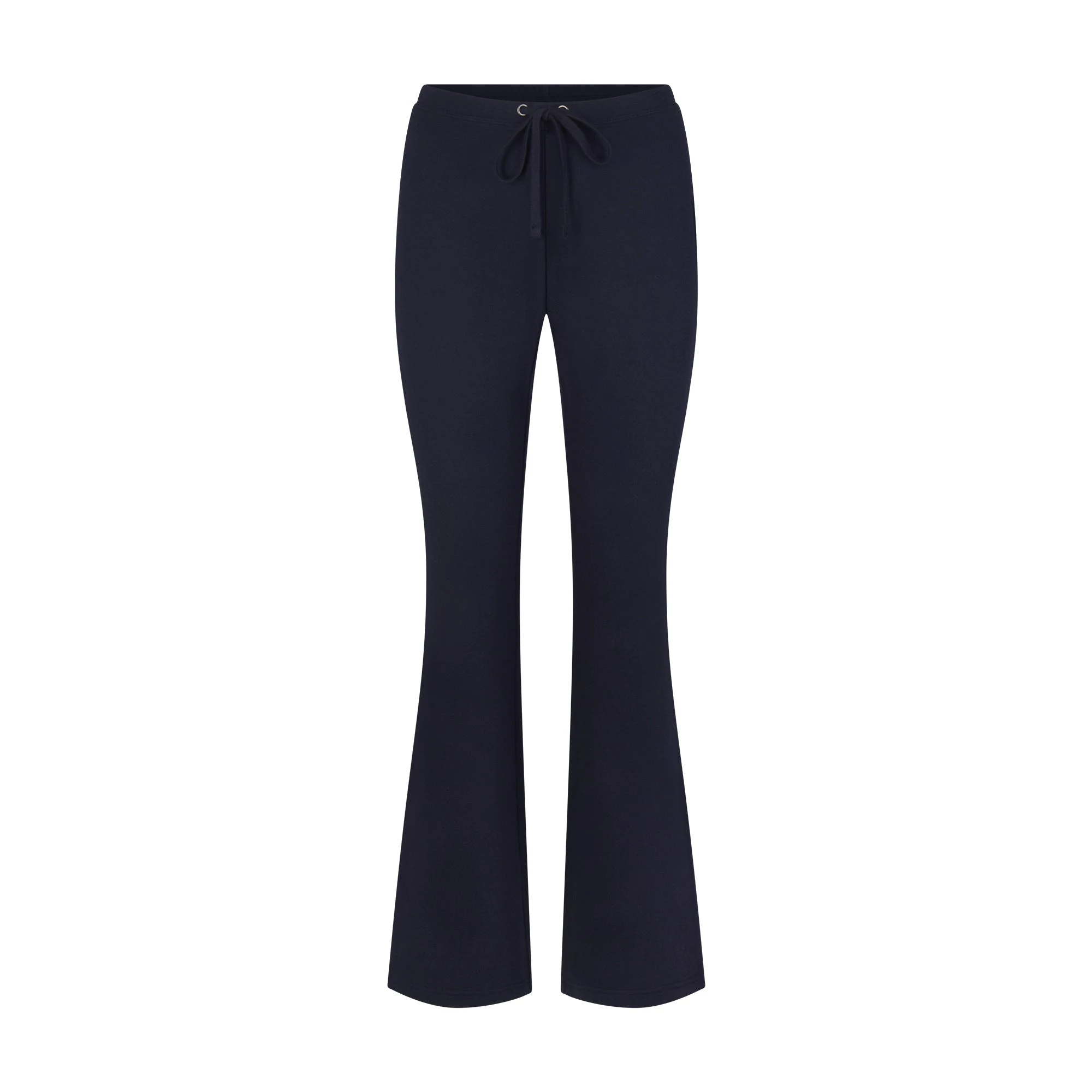 DRAPEY FRENCH TERRY STRAIGHT LEG PANT | NAVY FLAT ON A WHITE BACKGROUND | FLT