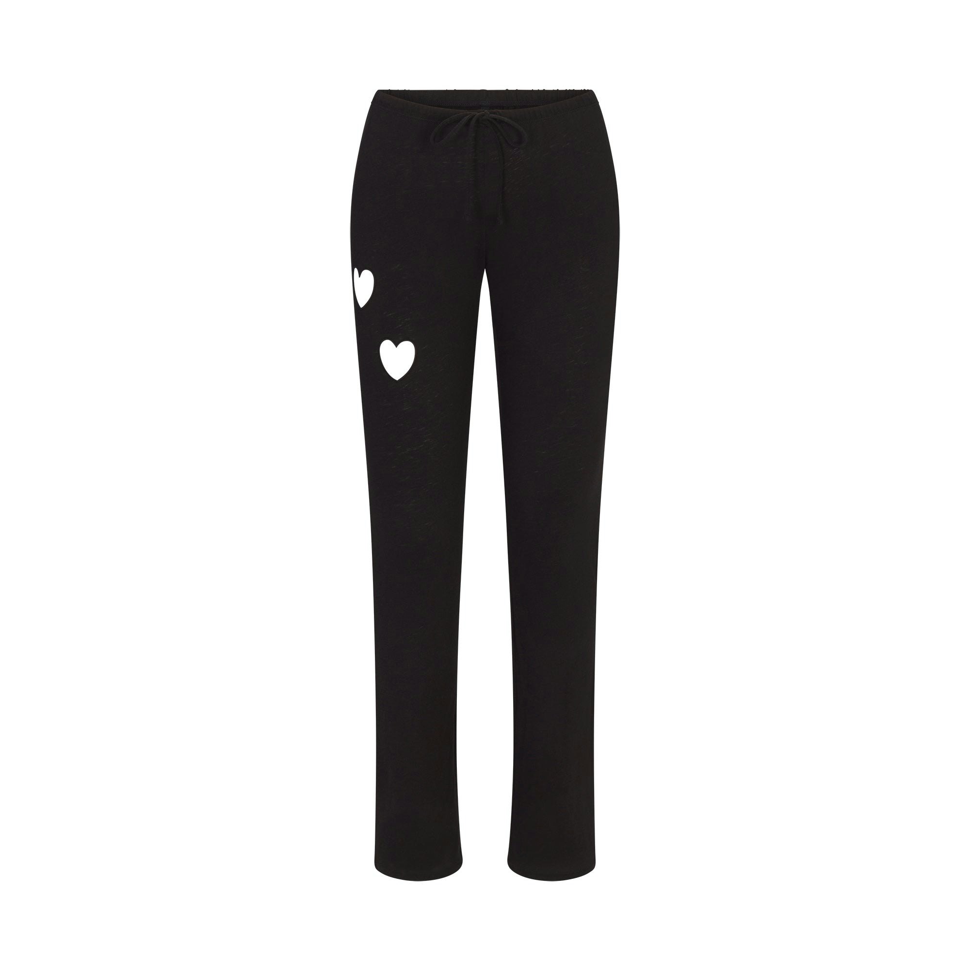 WORN IN JERSEY HEART STRAIGHT LEG PANT | WASHED ONYX FLAT ON A WHITE BACKGROUND | FLT