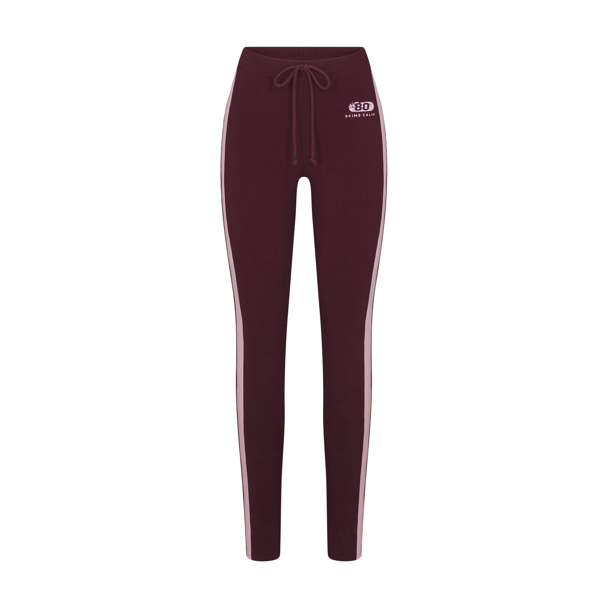 OUTDOOR HIGH WAISTED LEGGING | CURRANT PEONY CONTRAST & LAYS FLAT ON A WHITE BACKGROUND | FLT