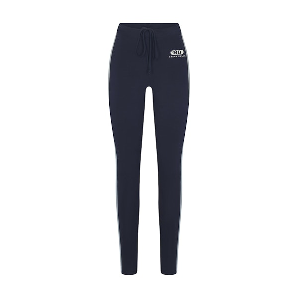 OUTDOOR HIGH-WAISTED LEGGING | NAVY WITH OPAL FLAT ON A WHITE BACKGROUND | FLT