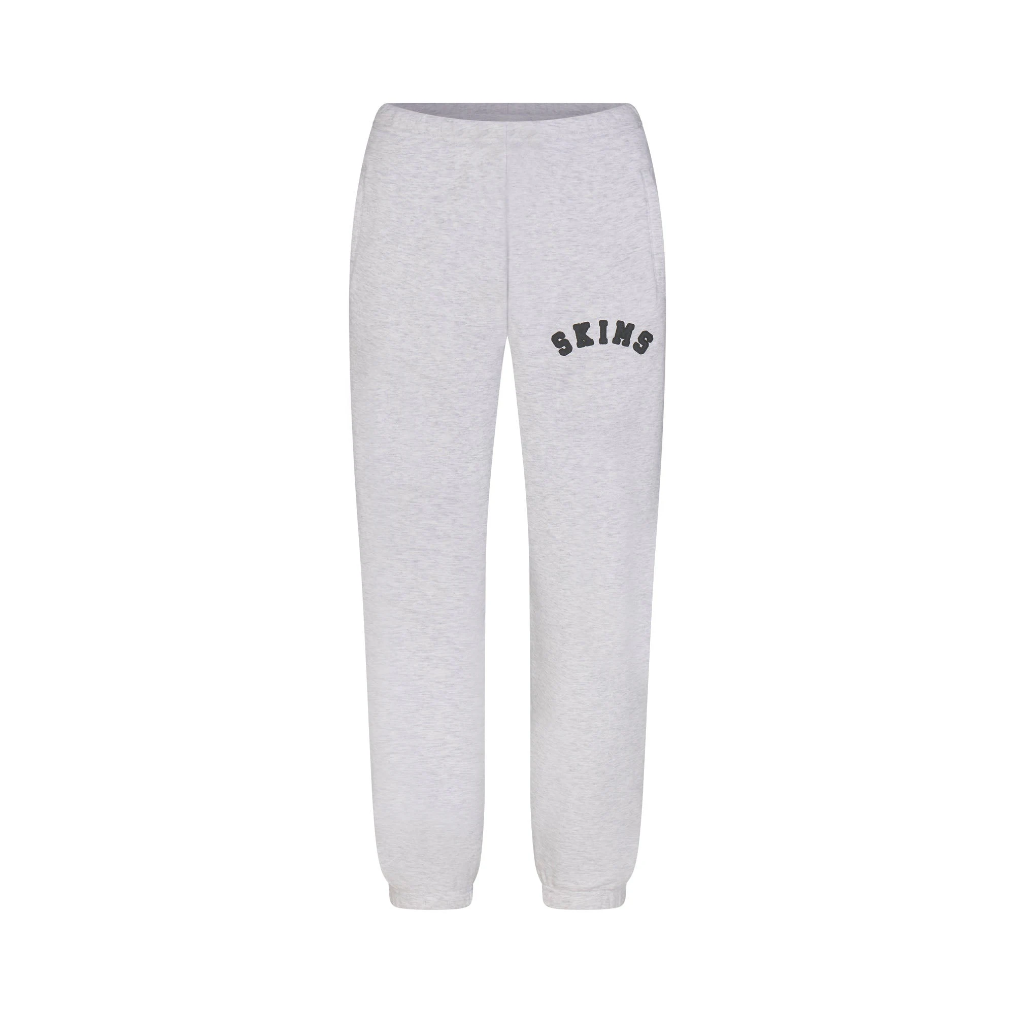 COTTON FLEECE JOGGER | LIGHT HEATHER GREY WITH ONYX LOGO FLAT ON A WHITE BACKGROUND | FLT